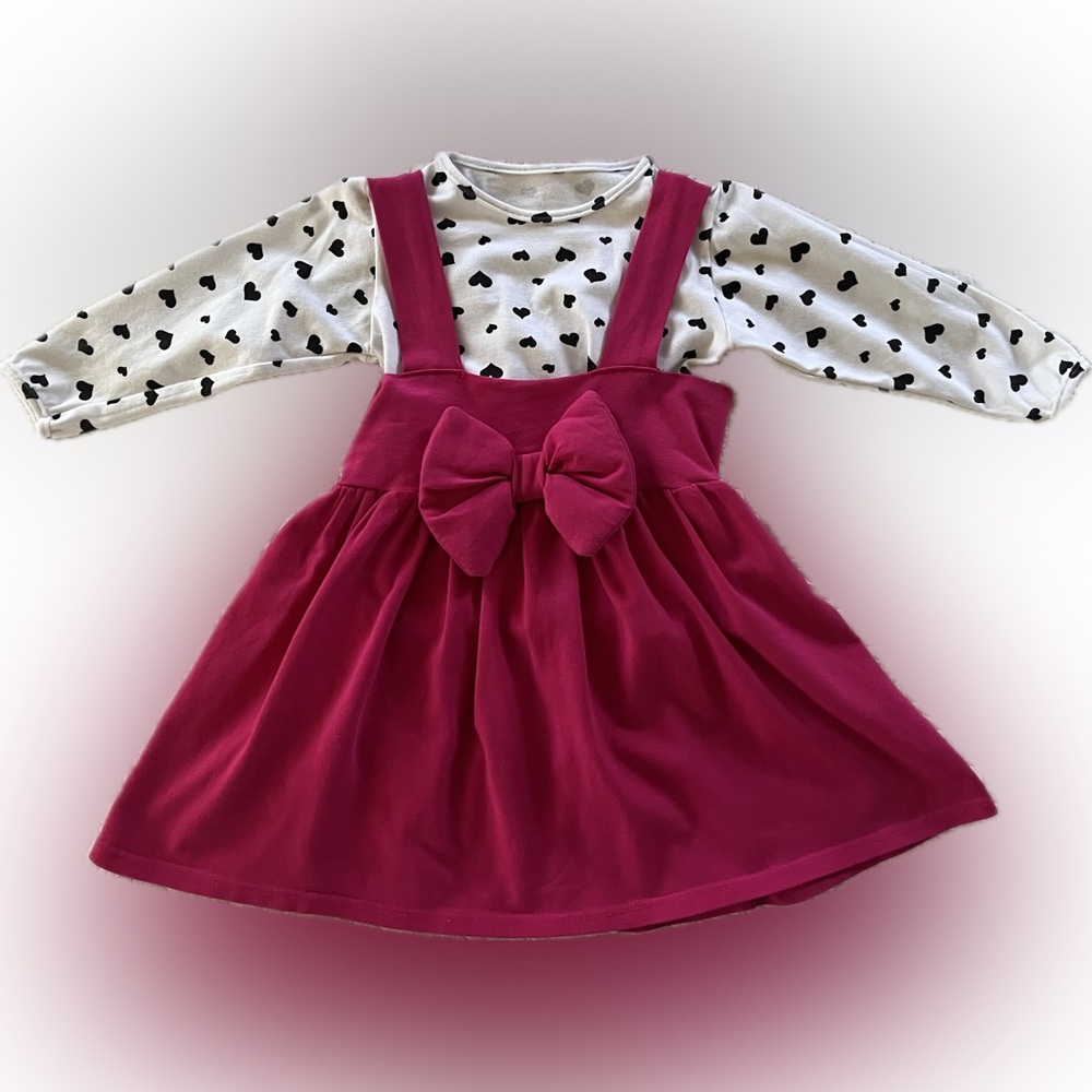 2T Matching set; Dress, long sleeve shirt and headband